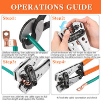 1 x RAW Customer Returns Battery cable crimping tool for 6 10 16 25 35 50 mm battery copper ring terminals, copper cable lugs, heavy duty crimper for cable lugs HX50B crimper  - RRP €32.26