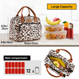 1 x RAW Customer Returns HOMESPON Insulated Lunch Bag for Women Men Work Adults Cooler Bag Lunch Box Container Leopard Print  - RRP €17.99