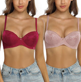 3 x Brand New SHEKINI Women s Lace Push Up Bra Brassiere with Underwire Padded T-Shirt Bra Adjustable Straps Basic Bralette 2 Pieces - RRP €68.4