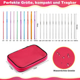 1 x Brand New 22 Pieces Crochet Hooks Set, Crochet Hooks Set with Red Storage Case, Ergonomic Knitting Needles Blunt Needles DIY Hand Knitting Craft Art Tools for Beginners - RRP €6.04