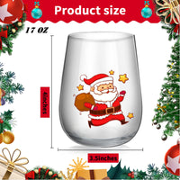 1 x RAW Customer Returns Kvittra Christmas Stemless Wine Glass, Christmas New Year Gifts with Box for Women, Christmas Wine Glass for Women Men Sister Friends, Wine Glass for Family Christmas 4 Pack  - RRP €25.2