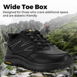 1 x RAW Customer Returns FitVille Extra Wide Hiking Shoes Men Waterproof Walking Shoes Non-Slip Trekking Shoes for All Weather Conditions Outdoor Shoes with Arch Support Black 43 EU X-Wide - RRP €64.52