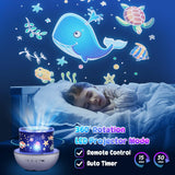 1 x RAW Customer Returns ALLOMN LED Starry Sky Projector Children, Dimmable LED Music Night Light Lamp with 6 Projection Films, 360 Rotatable Bluetooth Music Box Projector with Remote Control Gift for Baby Girls Boys - RRP €22.2