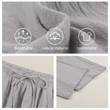 1 x RAW Customer Returns Yuson Girl Women s leisure trousers, summer trousers with drawstring and pockets, elegant cotton linen trousers, casual plain trousers for travel, casual daily outing grey, S  - RRP €25.99