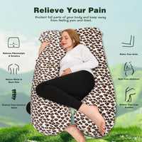 1 x RAW Customer Returns Chilling Home pregnancy pillow, U shape side sleeper pillow with cover U pillow nursing pillow large positioning pillow, pillow for women and side sleepers leopard print, velvet  - RRP €45.37