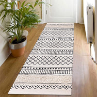 1 x RAW Customer Returns SHACOS Bedside Rug Runner Cotton Carpet Hallway Beige 60x130 cm Bedside Rug Bedroom Flat Weave Carpet Runner for Living Room, Kitchen - RRP €29.23