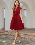 1 x RAW Customer Returns Wedtrend Women 1950s Audrey Hepburn Vintage Polka Dots Cocktail Dress WTP10007DarkRed 3XL - RRP €38.6