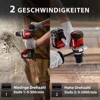 1 x RAW Customer Returns DCK cordless drill driver, 20V cordless screwdriver with 1x 4.0 Ah battery 2A charger, max. 120 Nm, 2-speed, 24 1 1 torque settings, 13mm metal drill chuck, drilling in walls, wood, steel KDJZ03-13  - RRP €100.84