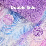 2 x Brand New CASOFU Fluffy Blanket Purple 150x200cm Faux Fur Colorful Thick Warm Winter Blanket for Kids Adults - RRP €45.6