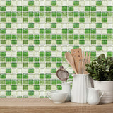 1 x RAW Customer Returns Cendray 20 pieces tile stickers oil-proof waterproof PVC self-adhesive decoration mosaic style kitchen bathroom tile stickers 20 x 20 cm, green  - RRP €20.99