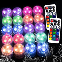 1 x RAW Customer Returns HL Submersible LED Lights with Remote Control, Flameless Candles, RGB Colorful Lights, Waterproof Lights, Small LED Accent Light for Vase, Aquariums, Hot Tub, Party, Halloween, Wedding Decoration 20 Pack - RRP €32.45