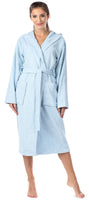 1 x RAW Customer Returns Ladeheid women s terry bathrobe made of 100 organic cotton LA40-225 light blue P14 , M  - RRP €42.85