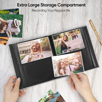 1 x RAW Customer Returns Nacial photo album slip-in album 10x15 200 photos, linen photo album slip-in albums 10x15 with 50 sheets 100 pages, photo album for inserting black pages with 200 pockets for wedding family - RRP €15.12