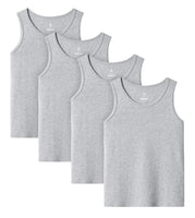 1 x Brand New LAPASA Pack of 4 Boys Tank Tops Undershirt 100 Cotton Hypoallergenic Sleeveless T-Shirt Children s Underwear B11, 4 Grey, 5-6 Years - RRP €22.8