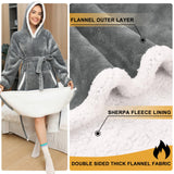 1 x RAW Customer Returns CMTOP Hoodie Oversized Wearable Blanket Sweatshirt, Super Thick Warm Fleece Sherpa Cozy Sweatshirts Women Men Pockets Jumper Giant Blanket One Size - RRP €23.59