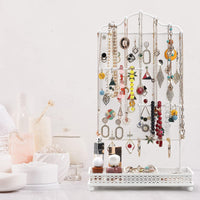 1 x RAW Customer Returns AFAjwsc Jewelry Organizer Holder Earring Holder for Hanging Earrings Jewelry Necklace Bracelet Watches Ring Holder Large Jewelry Display Stand Gift for Girls Women White  - RRP €22.8