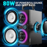 1 x RAW Customer Returns TPBEAT Bluetooth Speaker, 80W Wireless Bluetooth Box Music Box Large, Bass Boost, with Light, 100dB Huge Sound TWS Stereo Party Soundbox, with Microphone Input USB TF AUX - RRP €76.63