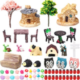 1 x RAW Customer Returns Skylety 64 Miniature Fairy Garden Accessories Ornament Mini Miniature Animals Kit Animal Figurines Miniature Animals Micro Landscape Accessories for Dollhouse - RRP €19.99