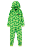 1 x RAW Customer Returns Minecraft onesie, children s jumpsuit, boys pajamas, children s full body suit, warm fleece overalls - RRP €27.12