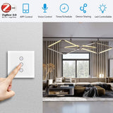 1 x RAW Customer Returns ZigBee roller shutter switch, UseeLink Alexa roller shutter switch, smart blinds switch with touch panel compatible with Alexa and Google Home, APP controllable and timer, requires Tuya ZigBee Hub, 2 packs - RRP €46.38