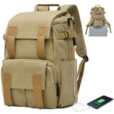 6 x Brand New BOXSAM Backpack Men, Large Laptop Backpack 15.6 Inch School Backpack Women Laptop Bag Waterproof with USB Charging Port Anti Theft Bag for Work Travel Hiking, Khaki - RRP €165.6