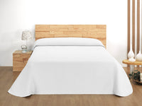 1 x Brand New GAMUSI 100 extra soft cotton jacquard quilted bedspread, white, 80 90 180 x 270 cm  - RRP €33.33