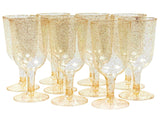 1 x RAW Customer Returns MATANA 50 Premium Elegant Plastic Wine Glasses with Gold Glitter, 170ml - Reusable Cocktail Glasses, Gold Plastic Wine Glasses, Wine Cups for Weddings, Birthdays Parties - RRP €26.99