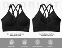 1 x RAW Customer Returns ZAAYO Women s Sports Bra with Padded Seamless Bra Cross Back Design Push up Bra Sports Bra Top Fitness Running Jogging Yoga Black S - RRP €19.7