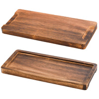 1 x RAW Customer Returns SOUJOY Set of 4 Wooden Serving Trays Oak Serving Board 12 14.5 Rectangular Food Platter with Rim for Home Decor Food Vegetable Fruit Charcuterie Cheese Board - RRP €30.24