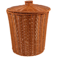 1 x RAW Customer Returns TOYANDONA Rattan Trash can Woven basket with lid Wicker basket Wastepaper basket Storage basket for home bathroom kitchen - RRP €29.45