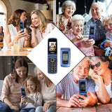 1 x RAW Customer Returns Tosaju 2G senior mobile phone flip phone without contract with large buttons simple pensioner mobile phone large button mobile phone with emergency call button, flashlight camera 2.4 and 1.77 inch color display-blue - RRP €41.99