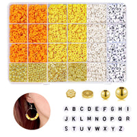 1 x Brand New AFEION 2500Pcs Bracelet Beads Stringing Beads with 680Pcs Letter Beads for DIY Bracelets for Girls Gifts Yellow  - RRP €22.8