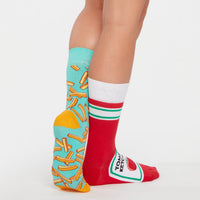 1 x RAW Customer Returns Dedoles Socks Unisex Women Men Children Cotton Socks with many different funny left right designs, colour Red, design French fries and Ketchup, size 39-42 - RRP €24.0