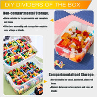 1 x RAW Customer Returns Storage box for Lego building blocks storage compartments stackable boxes toy storage with lid stacking boxes plastic sorting boxes small parts transparent organizer box children s toy box - RRP €44.26