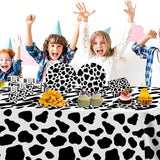 18 x Brand New 37 Pieces Cow Print Tableware Set, Animal Print Party Paper Plates 9 Inch Napkins Tablecloth Jungle Safari Party Tableware Set for Baby Shower Birthday Party Animal Theme Party Supplies - RRP €367.2