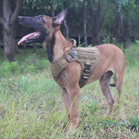 8 x Brand New Icefang Tactical Dog Harness, K9 Work Vest, Clip to attach the leash to the front to prevent pulling, L Neck 18 -24 Chest 28 -35 , Coyote Brown-4x Metal Buckle - RRP €163.2