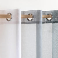 1 x RAW Customer Returns MIULEE Set of 2 Voile Curtains Two-Tone Curtain with Eyelets Transparent Curtain Eyelet Curtain Window Curtain Translucent for Bedroom, 140 x 225 cm, Grey - RRP €23.49