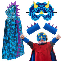 1 x Brand New Sintege 3 Pieces Halloween Dragon Costume Accessories for Kids Mask Wrist Wraps and Dinosaur Cape for Boys Kids Cosplay Masquerade Party Carnival Theme Parties - RRP €20.4