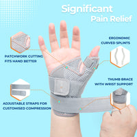 1 x RAW Customer Returns CURECARE Thumb Splint, Comfortable CMC Thumb Brace Right Left, Universal Size Thumb Orthosis for Arthritis, Tendonitis, CMC Joint Injuries Gray  - RRP €13.99