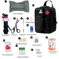 1 x RAW Customer Returns First Aid Kit, Medical Tactical Bag, Medical Bag for Camping, Hunting, Hiking, Home, Car and Adventure, Trauma Kit, Military Combat Survival Everyday Carry Bleeding Control - RRP €40.33