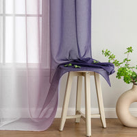 1 x RAW Customer Returns Woaboy 2 Pieces Semi Sheer Voile Curtains with Eyelets Vertical Shade Blinds Polyester Modern Elegant for Window Living Room Bedroom Balcony 140x225cm Purple - RRP €28.99