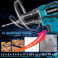 1 x RAW Customer Returns TIHOOK cordless screwdriver 18V, 120N.m, 21 torque levels, 10 mm collet, 2 gears, brushless motor, cordless drill driver, for Makita BL1830 BL1840 BL1850 BL1850B BL1860 BL1860B BL1890B - RRP €37.19