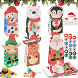 1 x Brand New Paper bags, 24 gift bags with stickers, Christmas gift bags, Advent calendar bags, kraft paper packaging Christmas candy, gift bags for candy gifts decorations - RRP €9.56