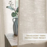 1 x RAW Customer Returns MIULEE Set of 2 Voile Curtain Sheer Linen Curtain with Eyelets Transparent Irregular Texture Curtain Eyelet Curtain Window Curtain Translucent for Bedroom 160 x 140 cm H x W Golden Beige - RRP €39.19