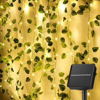 1 x RAW Customer Returns KASZOO Ivy Garland with 100 LED Solar Fairy Lights, 10M 32Ft 8 Modes, Waterproof Solar Fairy Lights Outdoor for Garden, Balcony, Wedding, Fence, Camping, Christmas, Decorations - RRP €16.13