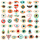 6 x Brand New Amaxiu 50pcs Evil Eye Stickers, Waterproof Aesthetic Stickers Lucky Stickers for Water Bottles Laptop Luggage Suitcase Skateboard Scrapbooking Guitar - RRP €122.4