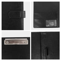 1 x RAW Customer Returns GraduatePro A4 Leather Document Holder Clipboard with Clip Waterproof Document Holder Clipboard for Women Men Black - RRP €17.99