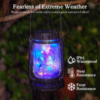 1 x RAW Customer Returns Butterfly Fairy Outdoor Solar Lanterns, NEEMO 2 Pieces Hanging Solar Lamps in Mason Jar with Colorful Fairy Lights, Waterproof Outdoor Solar Garden Lights for Patio, Lawn - RRP €22.8