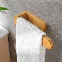 1 x RAW Customer Returns YIGII Wooden Towel Rack for Bathroom and Kitchen, Bamboo Towel Rack for Bathroom and Kitchen, Wooden Towel Rack without Drilling 19.6cm  - RRP €20.4