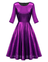 1 x RAW Customer Returns Dressystar Women s Evening Dresses Elegant Glitter Short Prom Dress 3 4 Sleeve Cocktail Dress Festive Dress Purple M - RRP €40.33